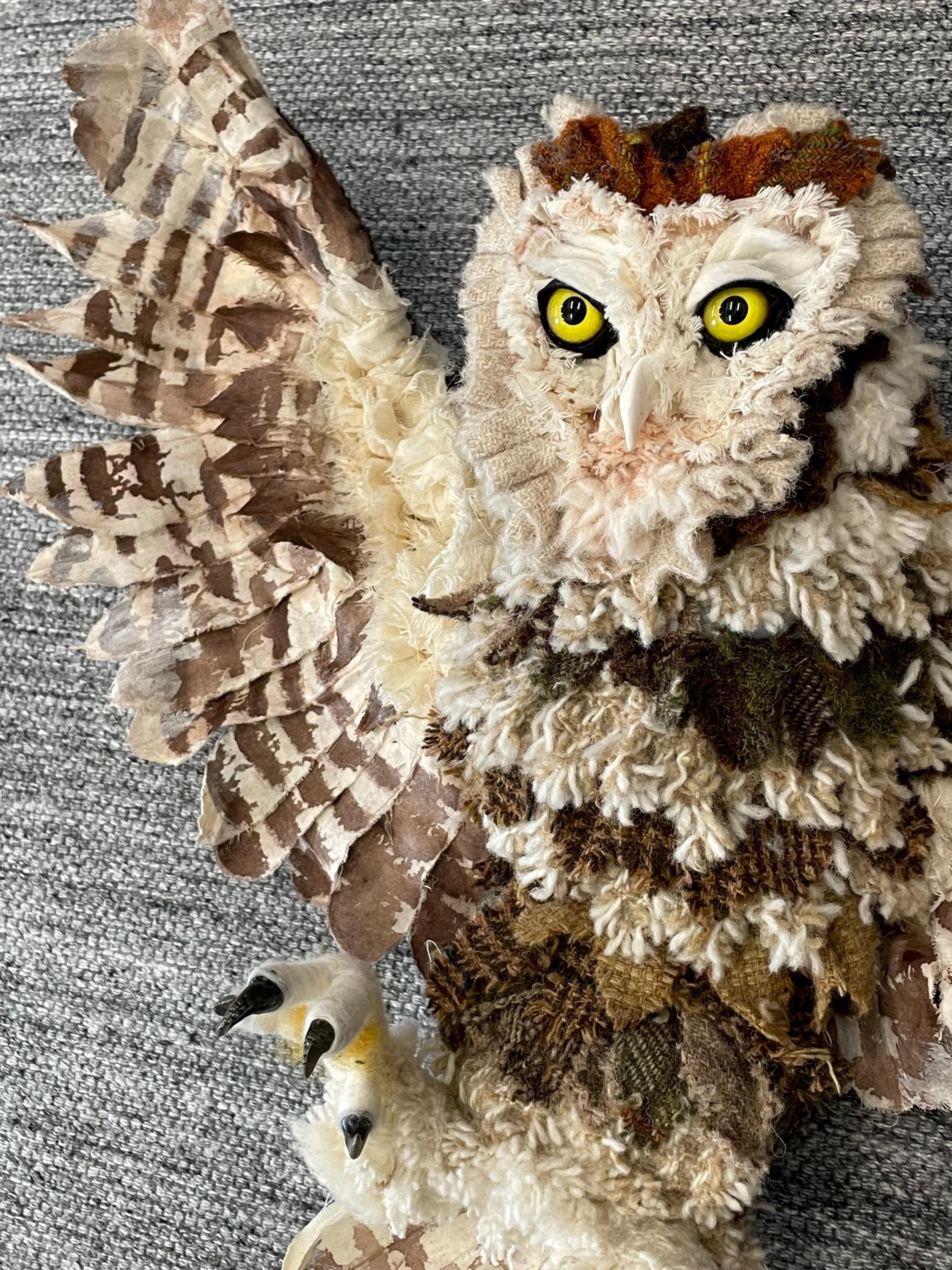 Barn Owl Textile Sculpture