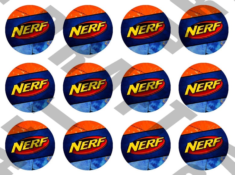 Nerf Inspired Circle Tag Thank You Tag Favor Tag Cupcake | Etsy