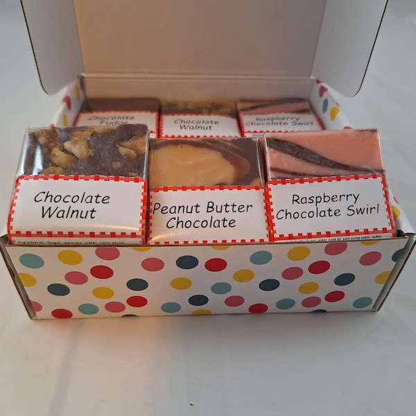 Fudge Sampler Box - Fudge Homemade Bars 2+ Lbs Gift With Customized Card Over 2 Pounds Fudge Gift Thank You Gift Birthday Present