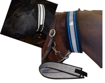 VISIBILITY HORSE GEAR Collar Horse Donkey Safety Collar Hook Loop Closure Reflective Collar Safety Gear Horse Donkey Visible Day Night