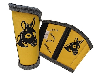 YELLOW HORSE WRAPS, Canvas Warmer Miniature Donkey Leg Wraps, Stylish Design Horse Leg Socks Gift For Horse Lover