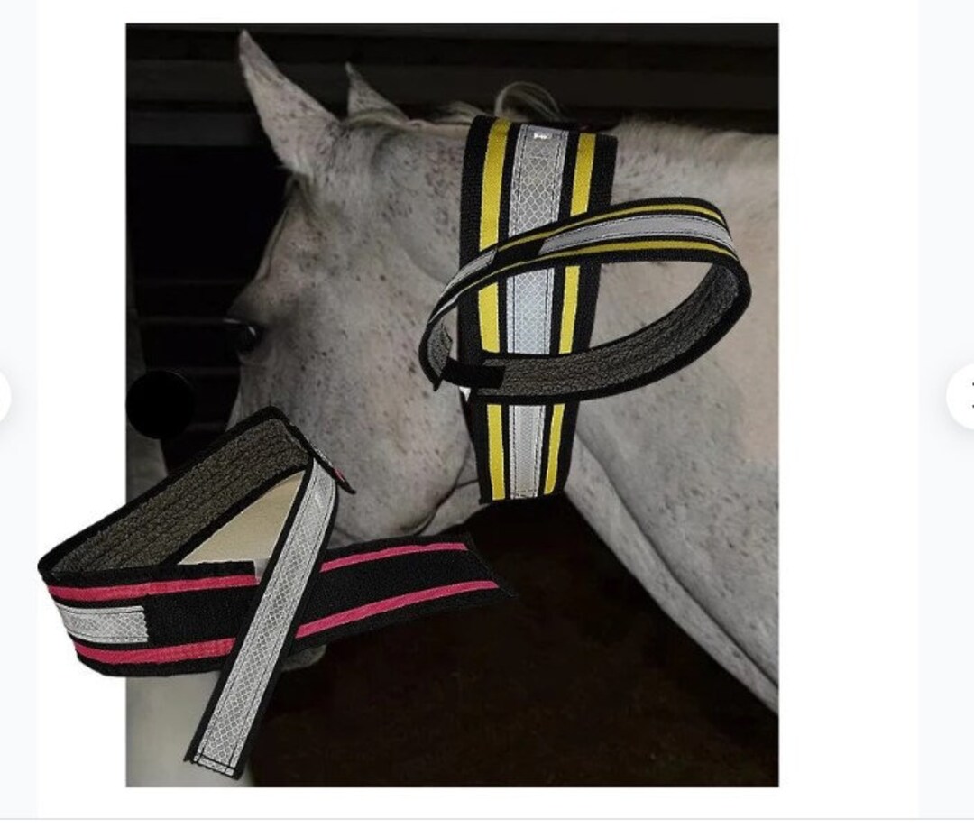 HORSE NECK STRAP, Reflective Tape Hook Loop Soft Horse Neck Gear Collar