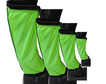 RIPSTOP HORSE DONKEY Fly Protection Wraps Fluorescent Green Donkey Fly Socks Preventive Fly Boots Insects and Stomping Legs Preventive 4 pcs