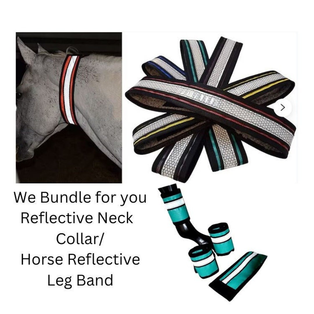 HORSE NECK STRAP, Reflective Tape Adjustable Soft Horse Neck Gear Collar, Stylish Horse Safety