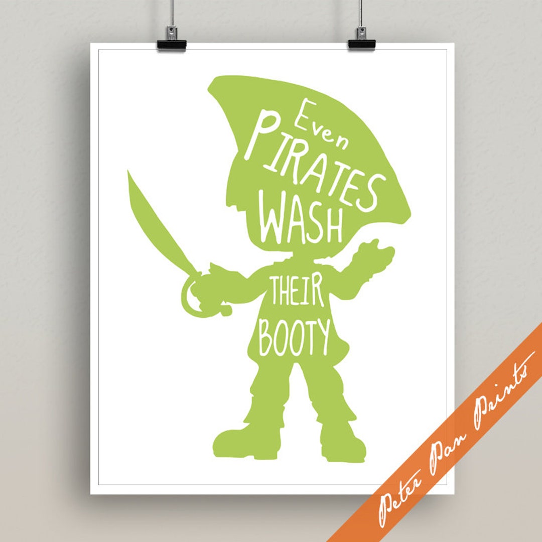 Pirate Artwork Even Pirates Wash Their Booty Art Print Unframed ...