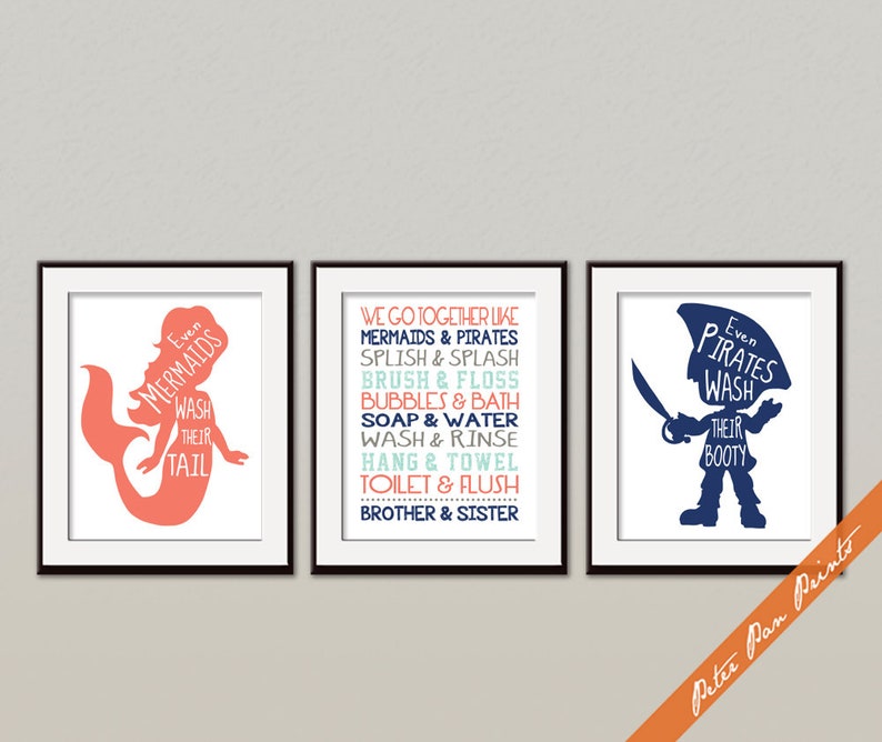 Nautical Bath Quotes series C Set of 3 Unframed Art Prints Etsy Canada