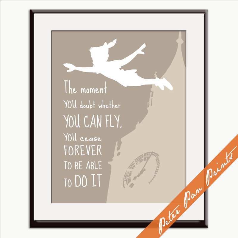 Peter Pan Wall Decor the Moment You Doubt Whether You Can Fly Etsy