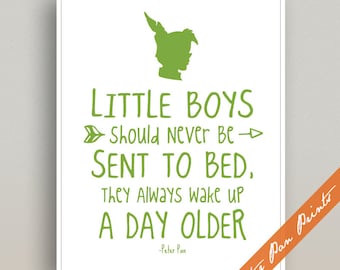 Peter Pan Quote Art Print – Typography Nursery Wall Art - Boys Room Decor
