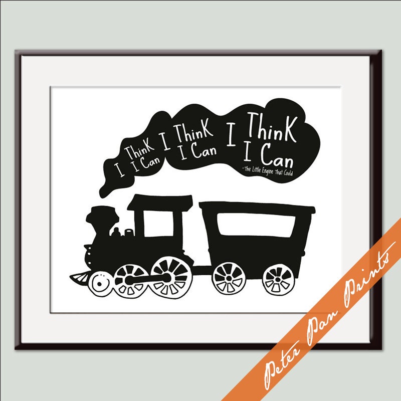 Trian Nursery Wall Decor I Think I Can Unframed Art Print The Little ...