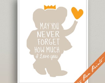 Elephant Nursery Art Print I Love You Elephant Quote Unframed Art Print Elephant Decor Elephant Baby Shower Family Gifts Grandchildren Gift