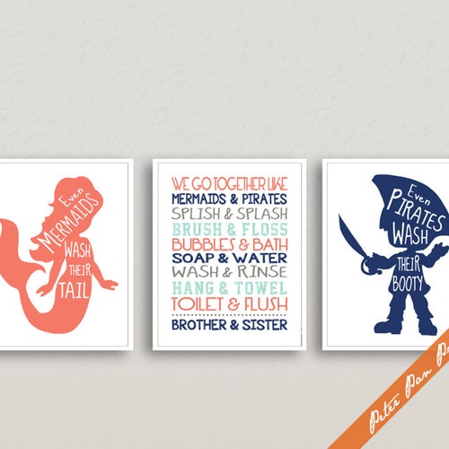 Nautical Bath Quotes series C Set of 3 Unframed Art Prints Etsy Canada