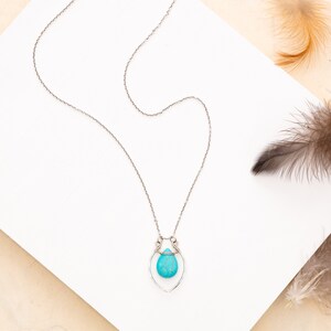 Türkis Anhänger Halskette / / Edelstein Halskette / / Sterling Silber Halskette / / Boho Halskette / / Türkis Schmuck / / Edelstein Schmuck
