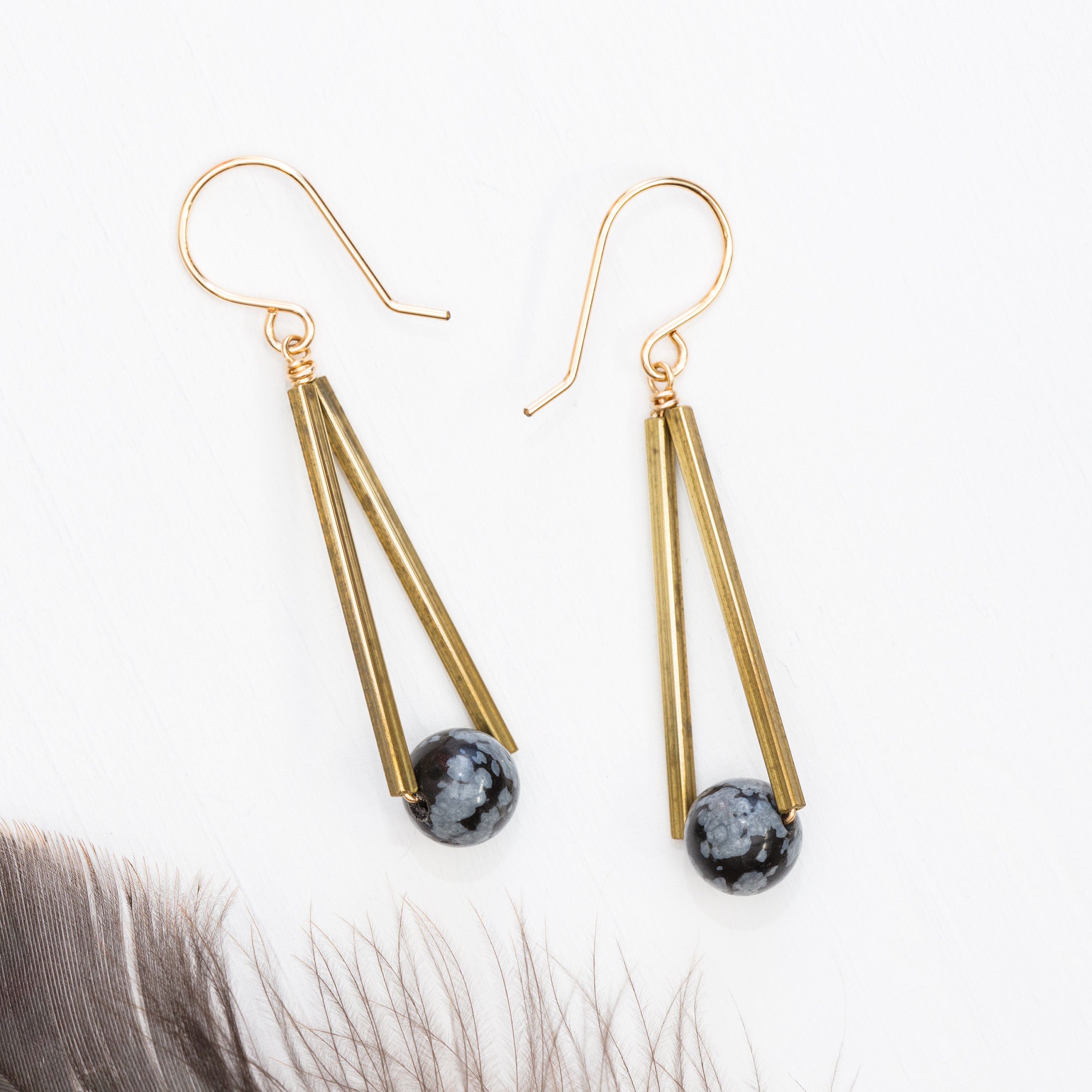 Gemstone Earrings // Obsidian Jewelry // Boho Chic Earrings ...