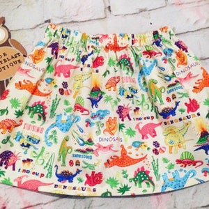 Girls Dinosaur Skirt Multicoloured Rainbow Dino Roar Rawr Fashion Baby Toddler Infant Kids Child Teen Adult Fashion Dinosaur Birthday Party image 2