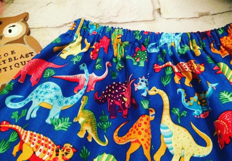 Girls Dinosaur Skirt Multicoloured Rainbow Dino Roar Rawr Fashion Baby Toddler Infant Kids Child Teen Adult Fashion Dinosaur Birthday Party image 6