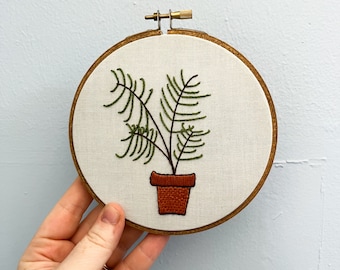 Palm Tree Hand Embroidery Kit, Needlepoint Project, DIY Gift, Modern Needlework, Cotton Anniversary Gift, Gift for Mom, Floral Embroidery