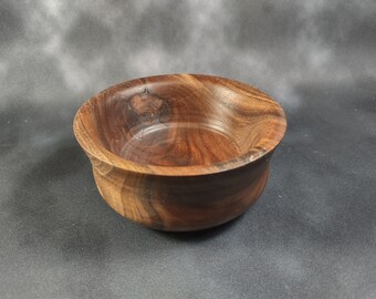 Black walnut turned decorative bowl, 5" x 3".