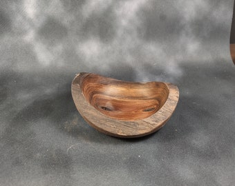 Black walnut Live Edge turned decorative bowl, 3" x 3".