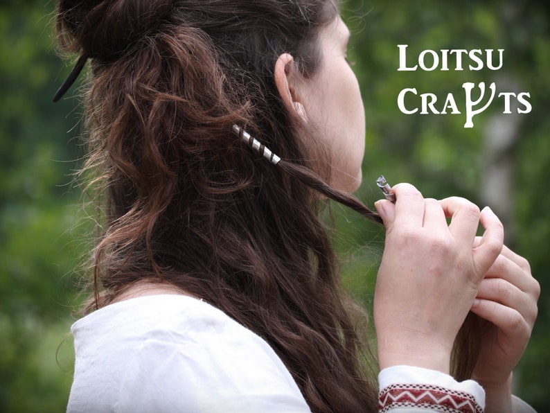 2 Viking Hair Ribbons Aluminum Hair Coils Viking Hair Etsy