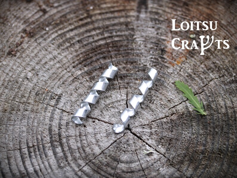 2 Viking Hair Ribbons Aluminum Hair Coils Viking Hair Etsy