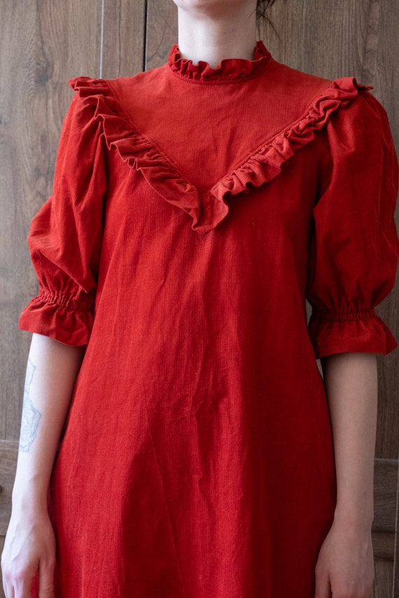 red corduroy mini dress Raspberry Corduroy Button Down Ruffle Mini Dress