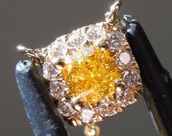 0.35ct Orange Cushion Cut Diamond Pendant R9811