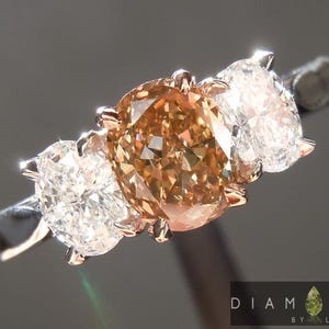 0.60ct Yellow-Brown SI1 Oval Diamond Ring R6798