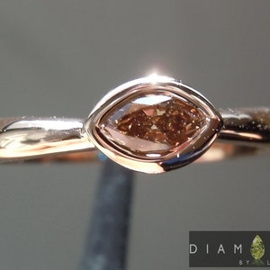 0.23ct Fancy Brown SI1 Marquise Diamond Ring R6370