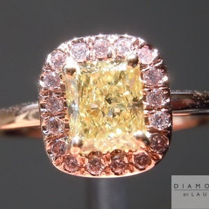 0.72ct Yellow SI2 Radiant Cut Diamond Ring R4143