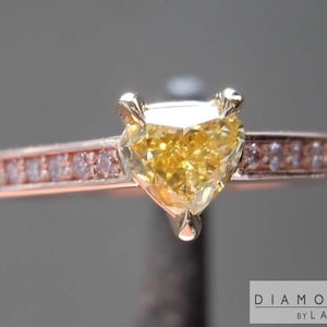 0.32ct Yellow SI2 Heart Shape Diamond Ring R7802