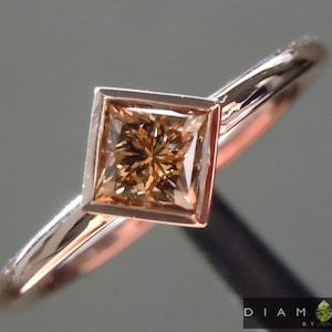 0.45ct Brown Princess Cut Diamond Ring R9961