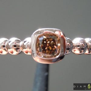 0.34ctw Brown Cushion Cut Diamond Ring R6415