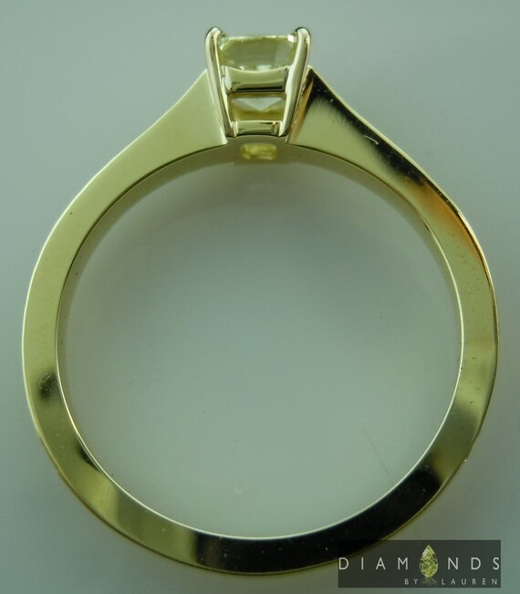 0.32ct Fancy Yellow SI1 Cushion Cut Diamond Ring R6880 - Etsy
