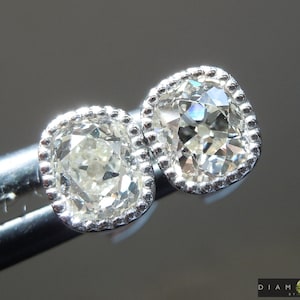 1.31ctw K-L VS2 Old Mine Brilliant Diamond Earrings R10069