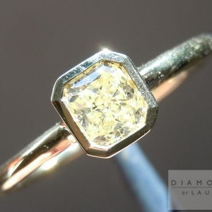 0.26ct Fancy Light Yellow VS1 Radiant Diamond Ring R4647
