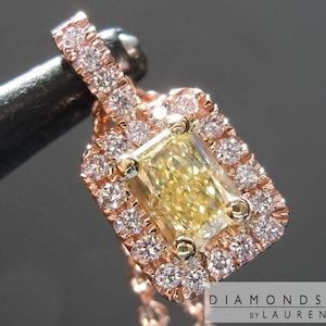 0.43ct Fancy Yellow VS2 Radiant Cut Diamond Pendant R7248