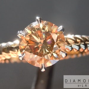 1.51ct Brown SI1 Round Brilliant Diamond Ring R6437