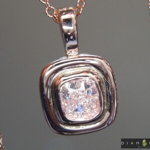0.31ct Pink I1 Cushion Cut Diamond Pendant R9707