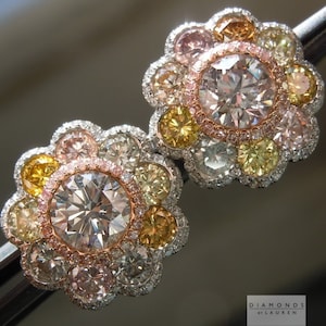 4.72ctw Fancy Colored Diamond Earrings R4982