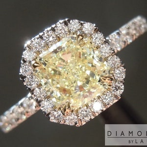 1.00ct Fancy Yellow SI2 Radiant Cut Diamond Ring R5964