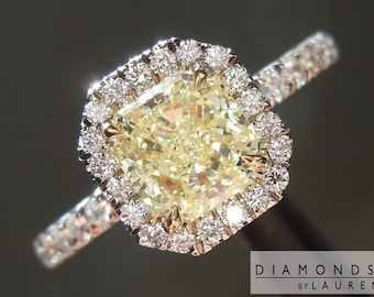 1.00ct ファンシーイエロー SI2 ラディアントカット ダイヤモンド