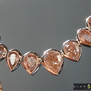 0.85ctw Pink Pear Shape Diamond Necklace R8891