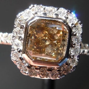 1.01ct Brown Radiant Cut Diamond Ring R4080