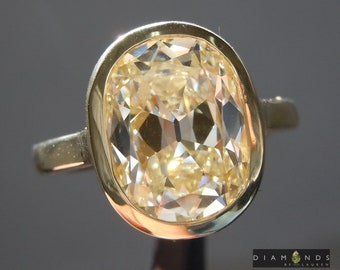 3.88ct N VS2 Cushion Cut Diamond Ring R9341