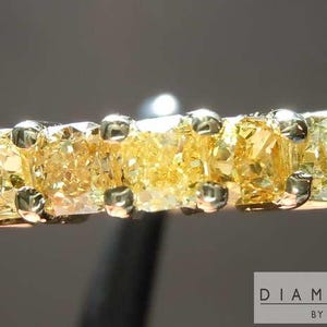 0.73ctw Yellow Cushion Cut Diamond Ring R7855