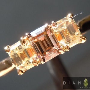 0.39ct Fancy Brown SI1 Emerald Cut Diamond Ring R4797
