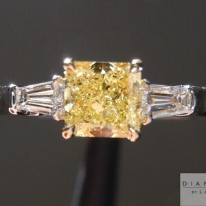 0.41ct Yellow VS1 Radiant Cut Diamond Ring R4145