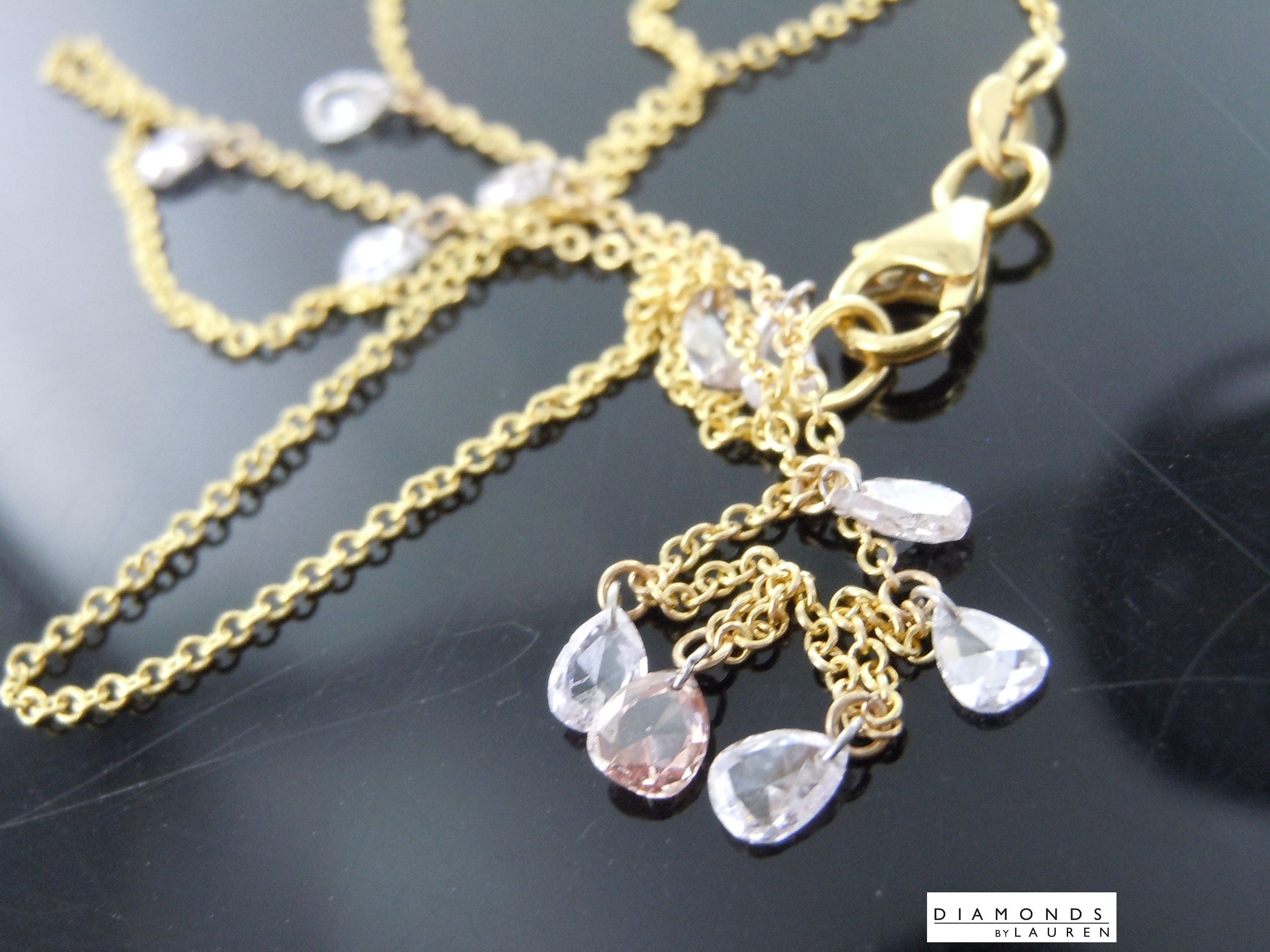 M*I様 ペアシェイプ ダイヤモンド ネックレス 0.97ctw ピンク ペアシェイプ ダイヤモンド ネックレス R10227 - Etsy 日本