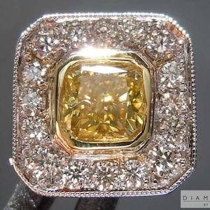 0.40ct Yellow SI2 Radiant Cut Diamond Tie Tack R7550