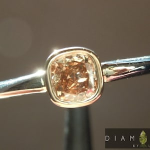 0.31ct Fancy Brown SI2 Cushion Cut Diamond Ring R6414